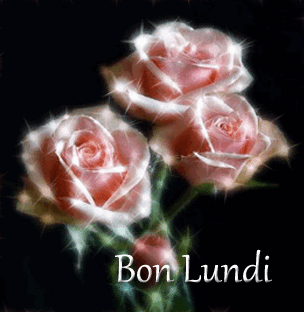 Gif animé Bon lundi roses roses